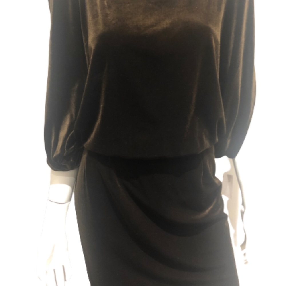 Jessica Simpson Espresso Soft Velvet Dress Medium NWT - Picture 5 of 8